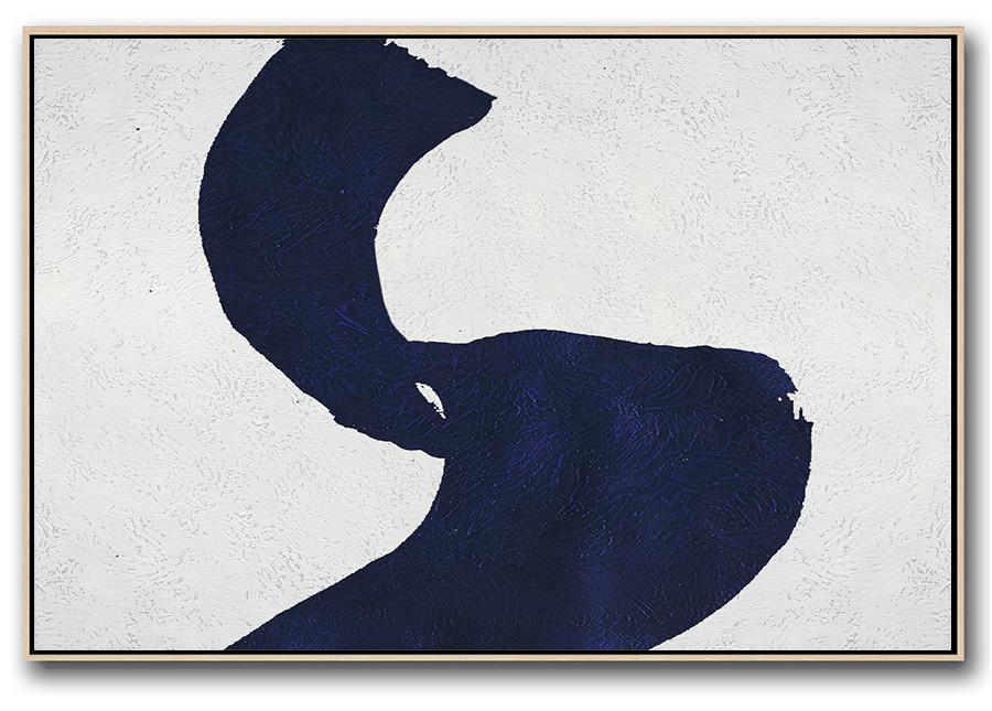 Horizontal Navy Minimalist Art #NV64C - Click Image to Close